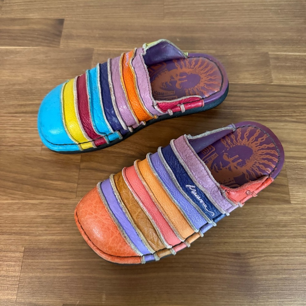 Macanna Italy Multicolor Rainbow Patchwork Leathe… - image 4